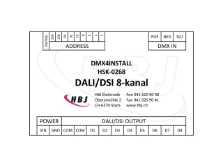 DMX4INSTALL DALI/DSI 8-kanal Etikette