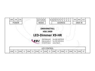 DMX4INSTALL LED-Dimmer X9-HR Etikette