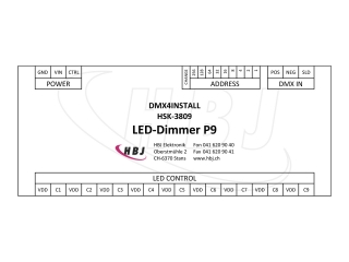 DMX4INSTALL LED-Dimmer P9 Etikette