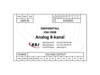 DMX4INSTALL Analog 8-kanal Etikette