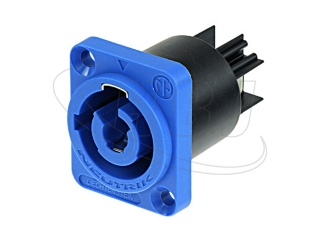 Einbaustecker powerCON 3-pol blau