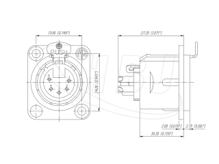 NEUTRIK NC5FD-L-B-1 Abmessung